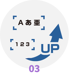 文字の認識率を向上させている様子