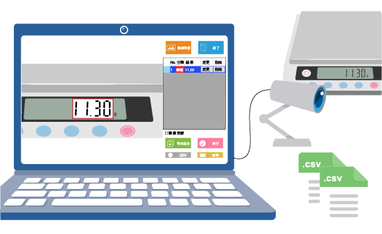 WEBカメラを使用した読み取りを行っている様子