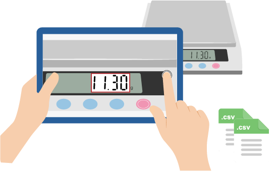タブレットを使用した読み取りを行っている様子