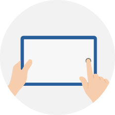 タブレットで撮影している様子