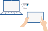 文字を読み取っているイラスト