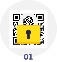 QRコードを守っているイラスト